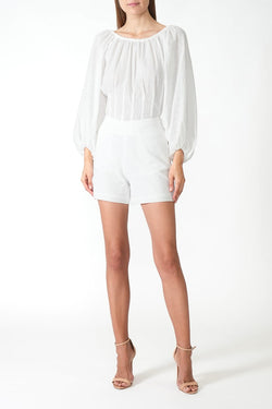 Federica Tosi | High Waist Cotton Shorts White