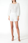 High Waist Cotton Shorts White