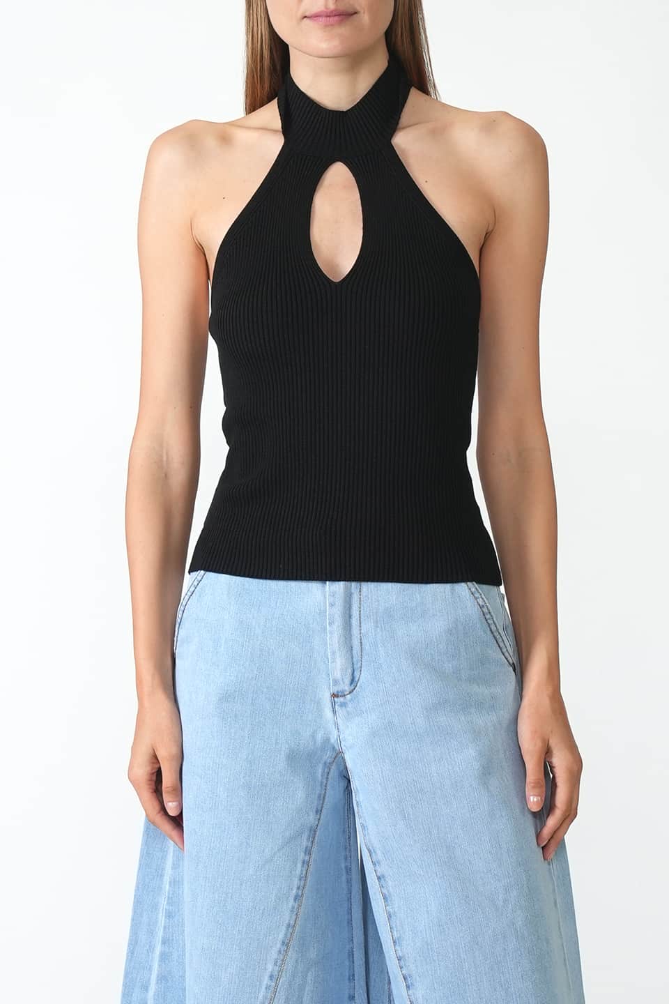 Backless Stretch Top Black