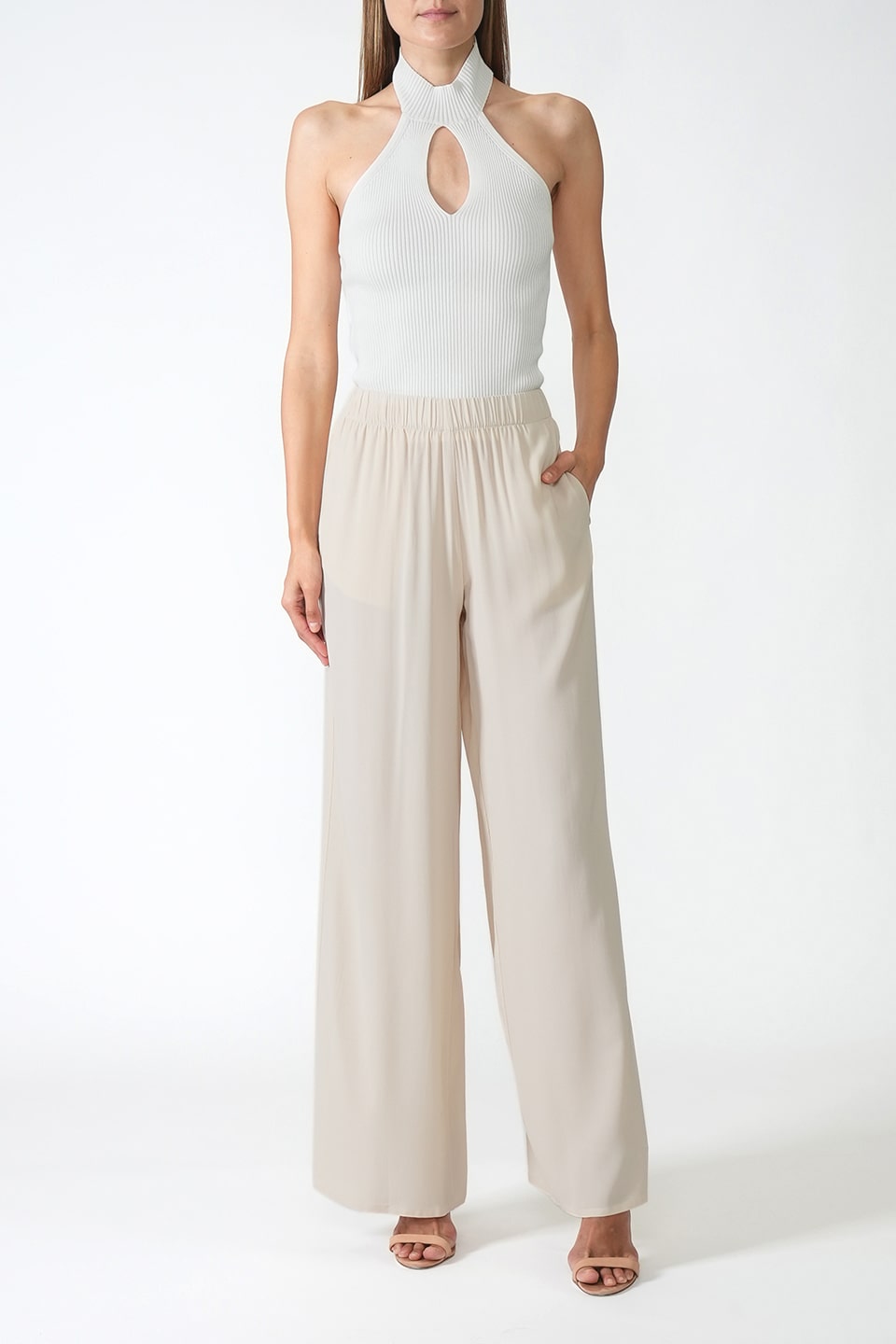 Thumbnail for Product gallery 2, Wide-leg Trousers Ivory