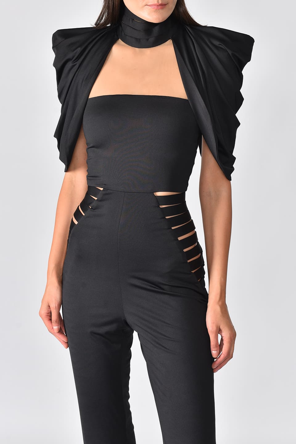 Thumbnail for Product gallery 4, Fashion designer jumpsuit in black color, ideal for special occasions