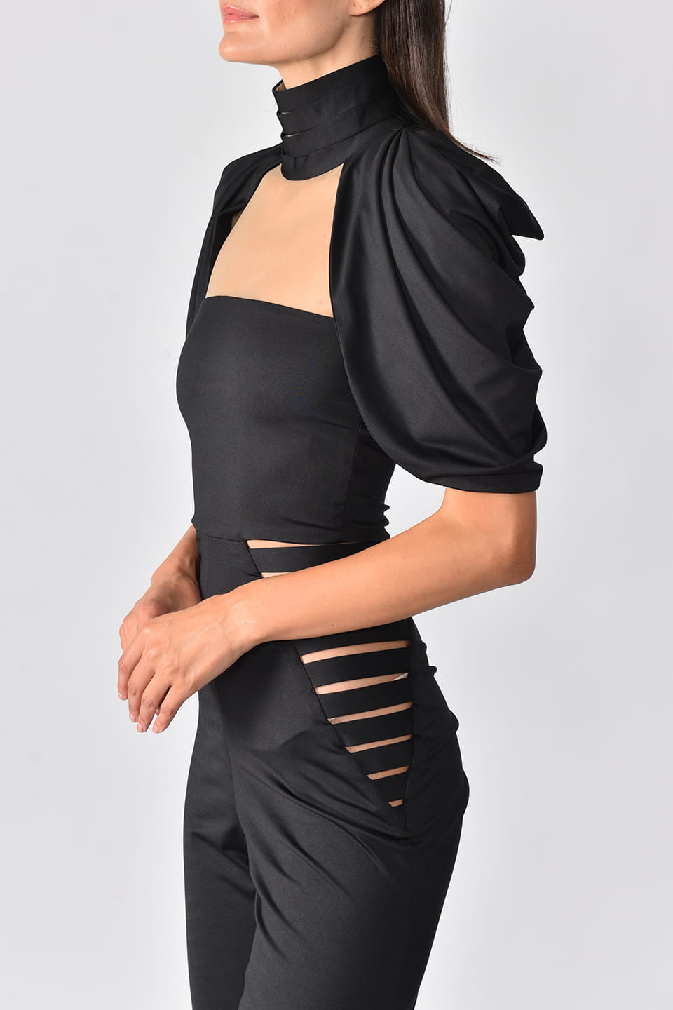 Hamel fashion designer Jumpsuit to shop online. Black color, stretchy material, ideal for special occasions