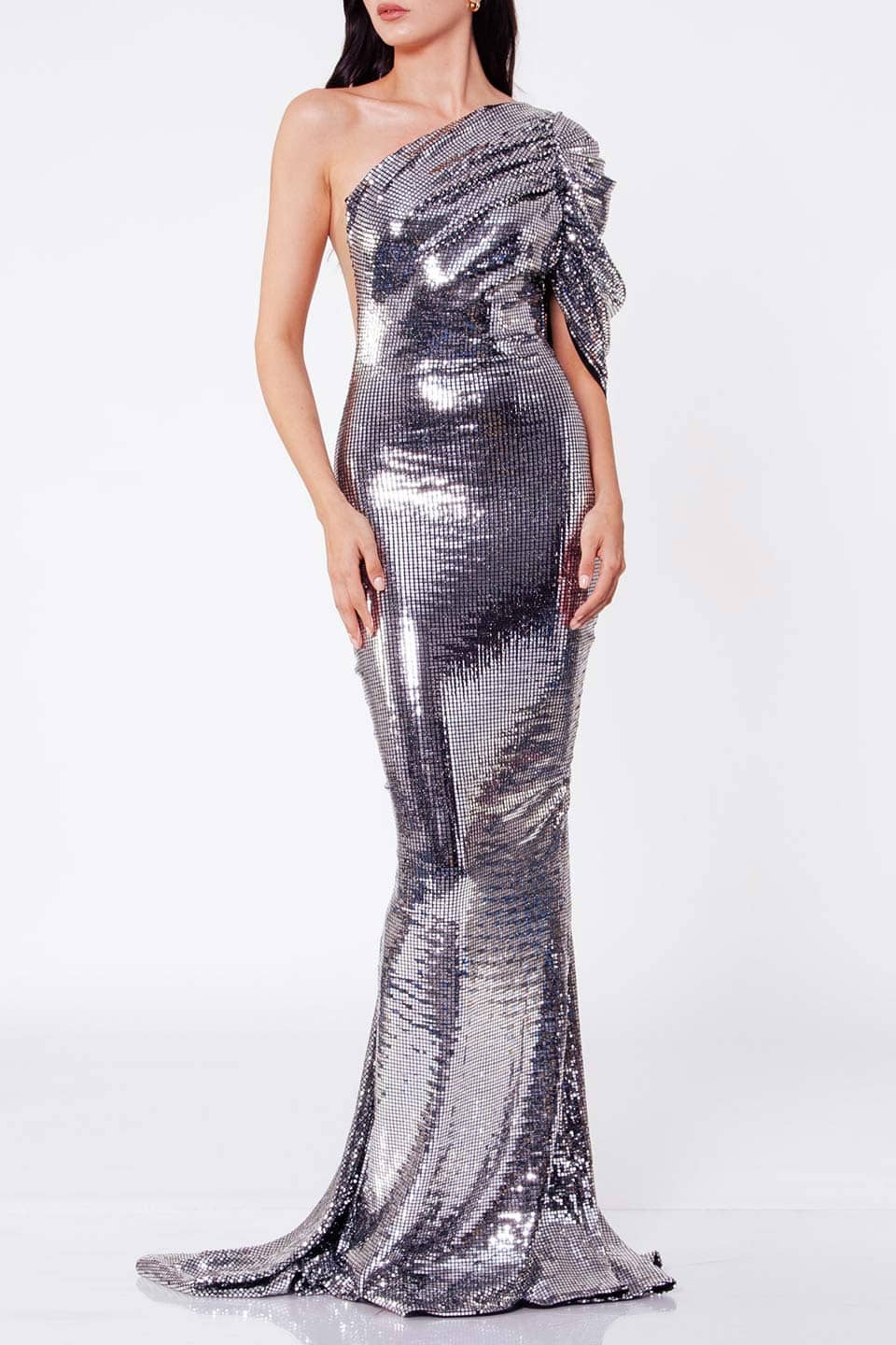 Designer Silver Maxi dresses, shop online with free delivery in UAE. Product gallery 3