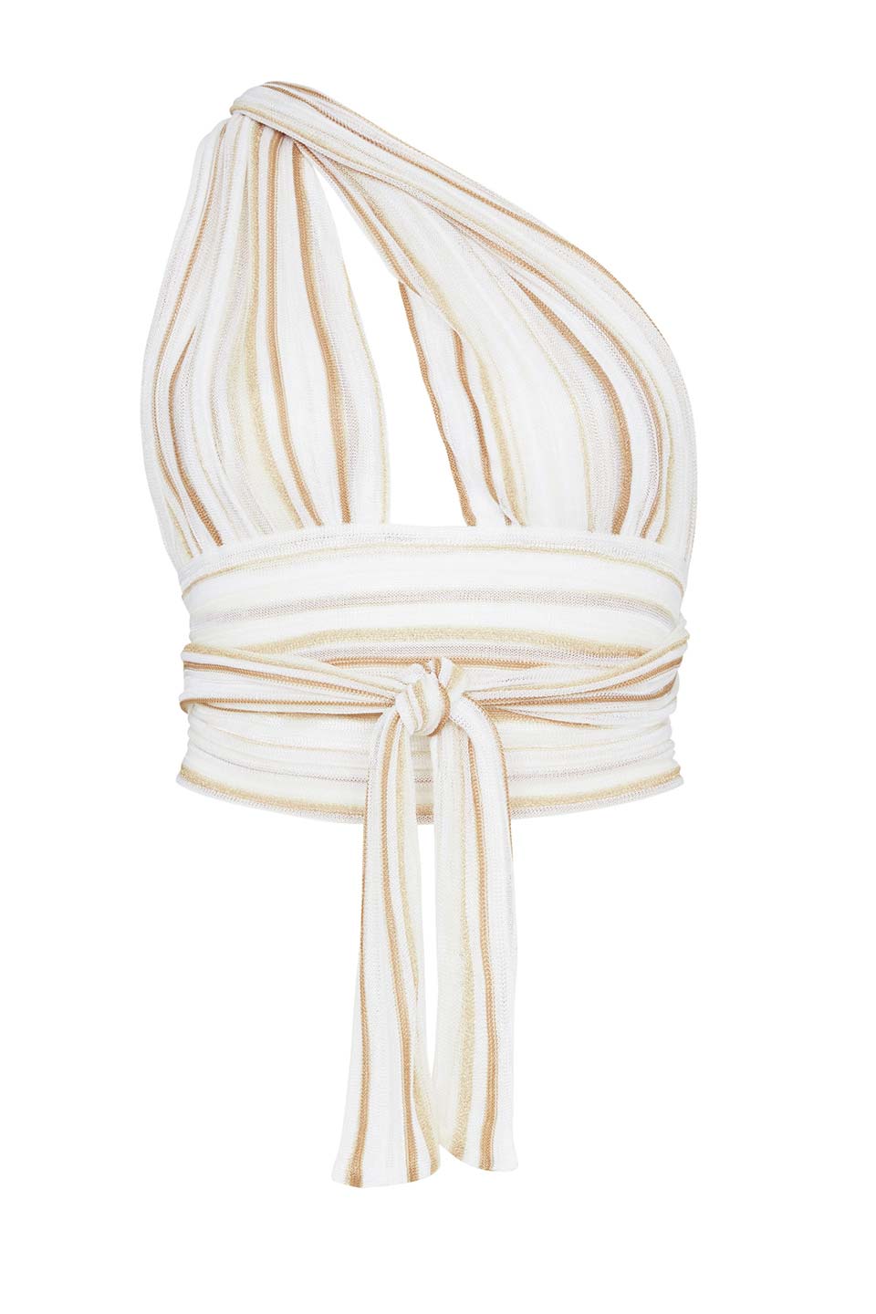 Fashion designer Halter top in white and gold color, product view