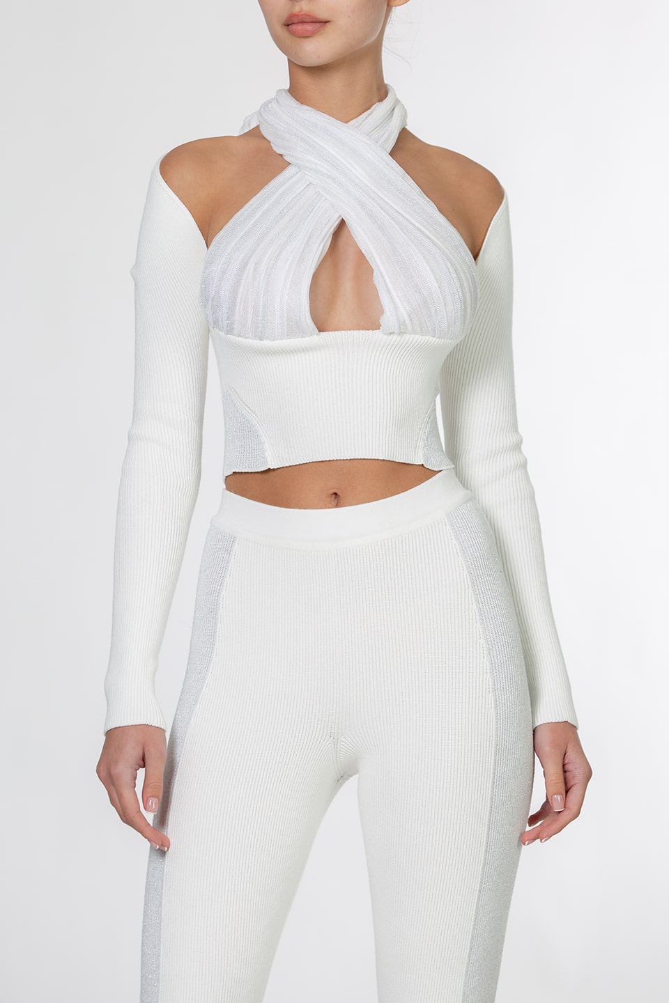kukhareva london seven rey top white front. Product gallery 1