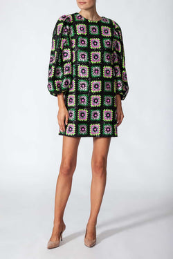 Manoush | Short Dress Crochet Sequin Black