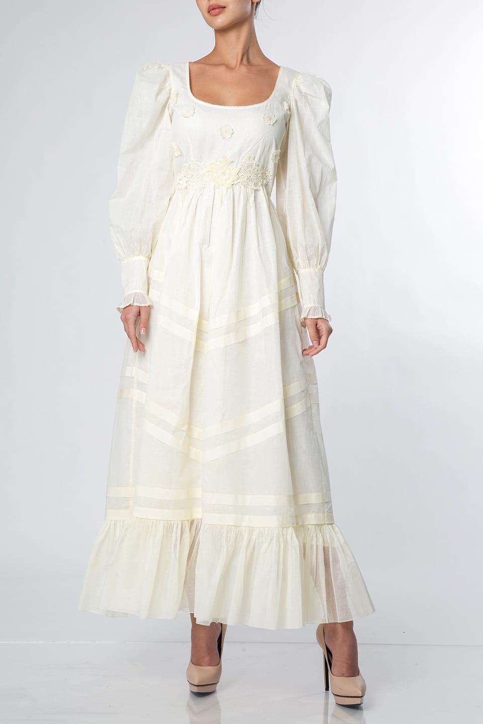 Thumbnail for Product gallery 1, Manoush religeuse long dress chantilly front side