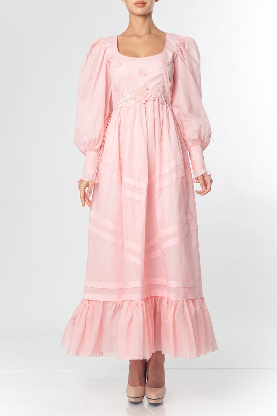 Thumbnail for Product gallery 4, Manoush religeuse long dress pink front step