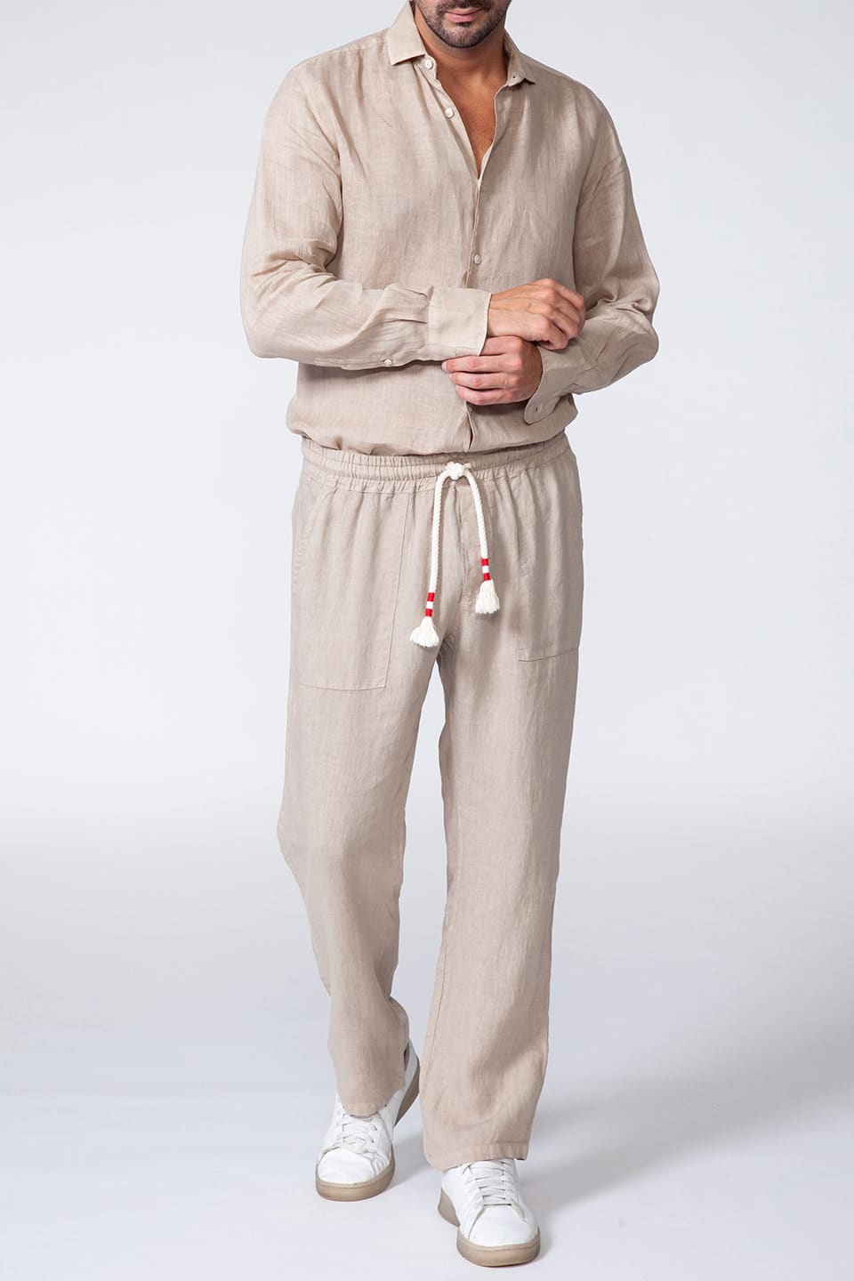Thumbnail for Product gallery 3, MC saint barth male calais trousers beige front detail