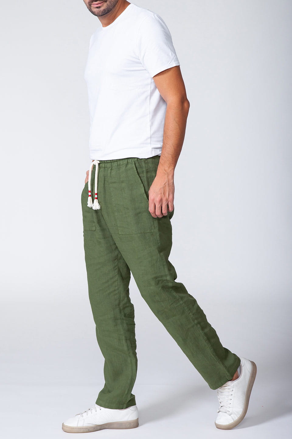 MC saint barth male calais trousers military side. Product gallery 1
