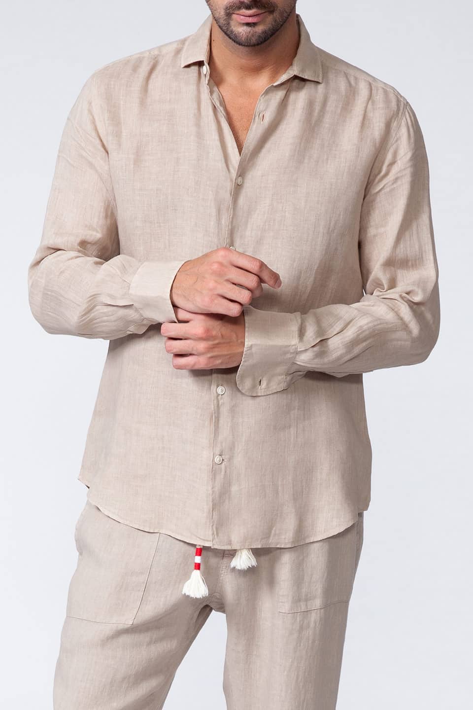 Thumbnail for Product gallery 5, MC saint barth male pamplona shirt beige sleeve