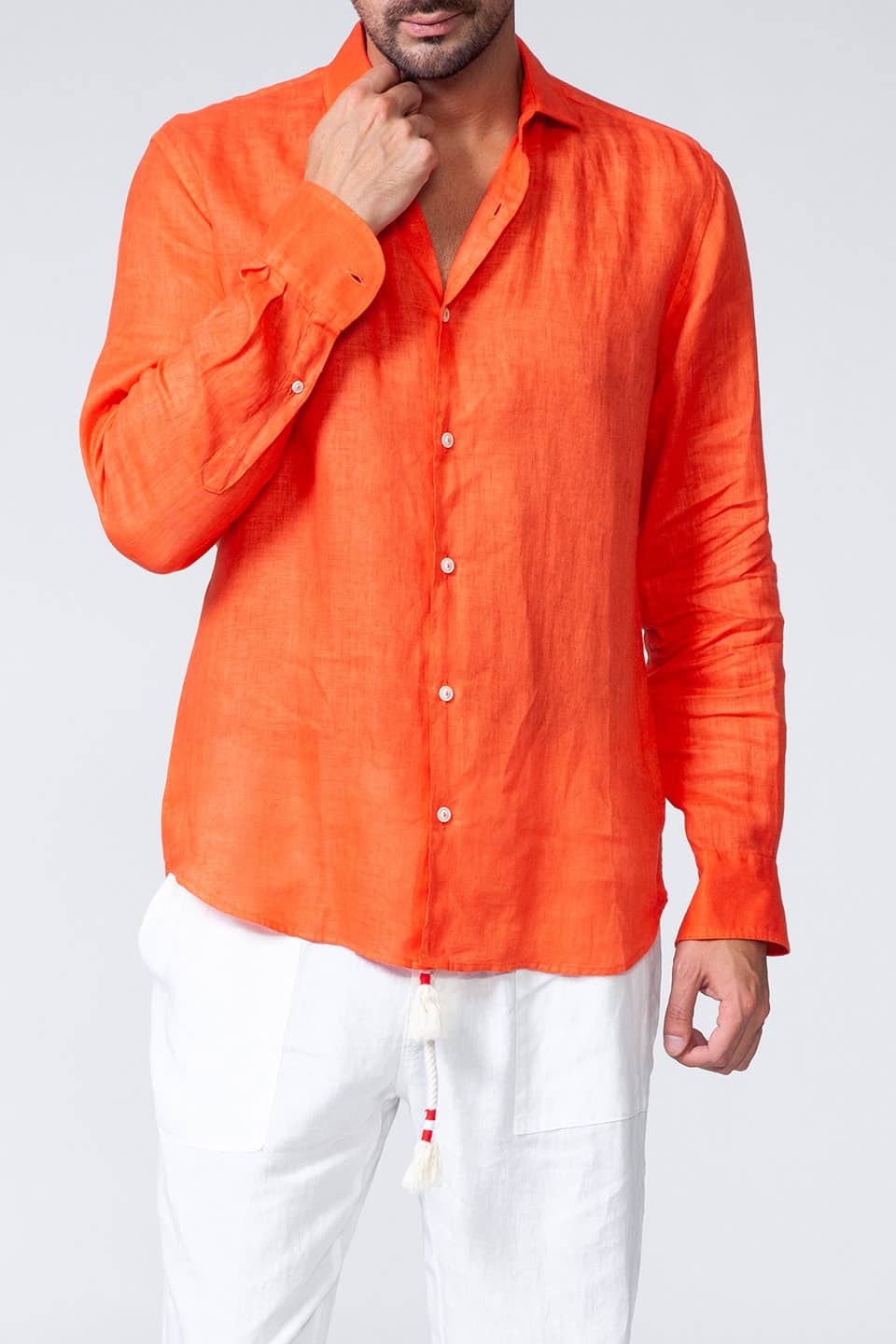 Thumbnail for Product gallery 7, MC saint barth male pamplona shirt orange front