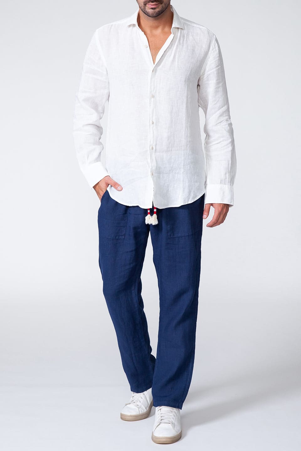 Thumbnail for Product gallery 5, MC saint barth male pamplona shirt white with blue