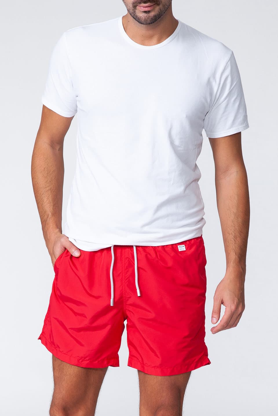 MC saint barth male swimwear pantone red main. Product gallery 1