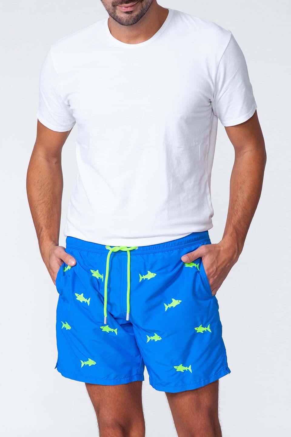 Thumbnail for Product gallery 3, MC saint barth male swimwear print tiburon pose