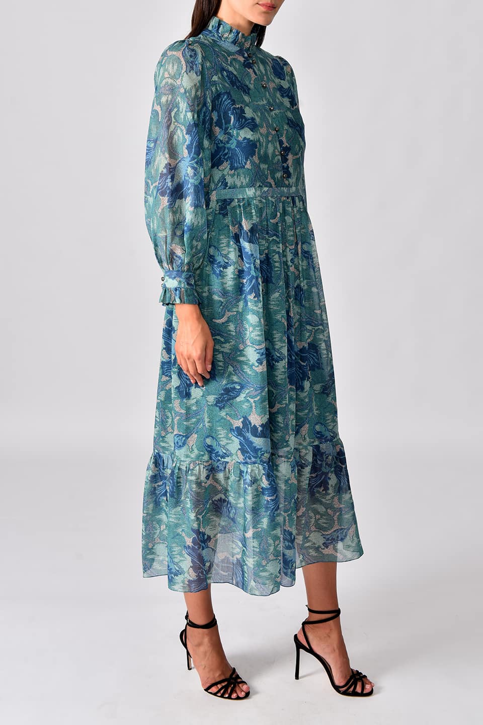Thumbnail for Product gallery 3, Free delivery in UAE for luxury brand dress. Floral dress in blue color to shop online