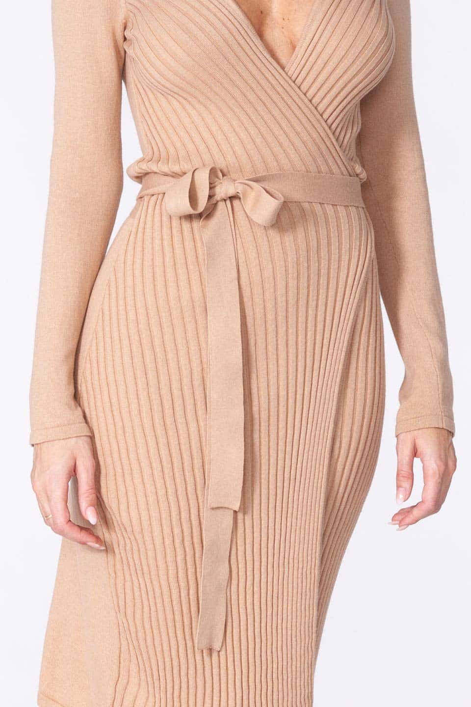 Thumbnail for Product gallery 5, Fashion designer cashmere midi dress fabric details