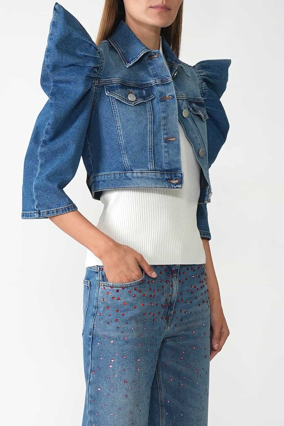 Thumbnail for Product gallery 4, Crop Denim Jacket