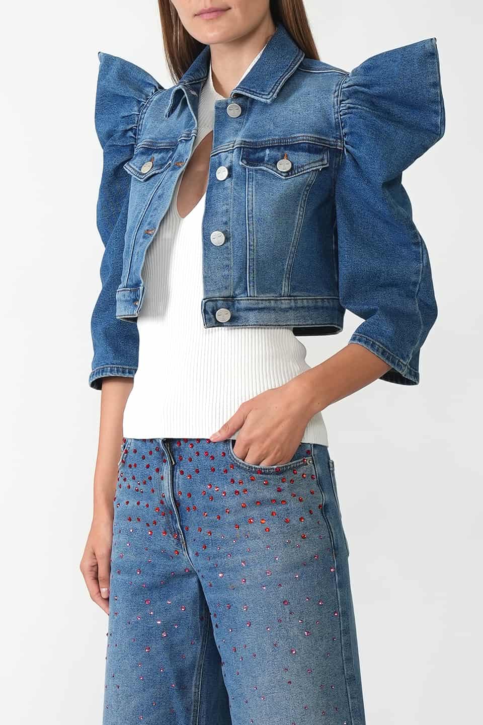 Thumbnail for Product gallery 2, Crop Denim Jacket