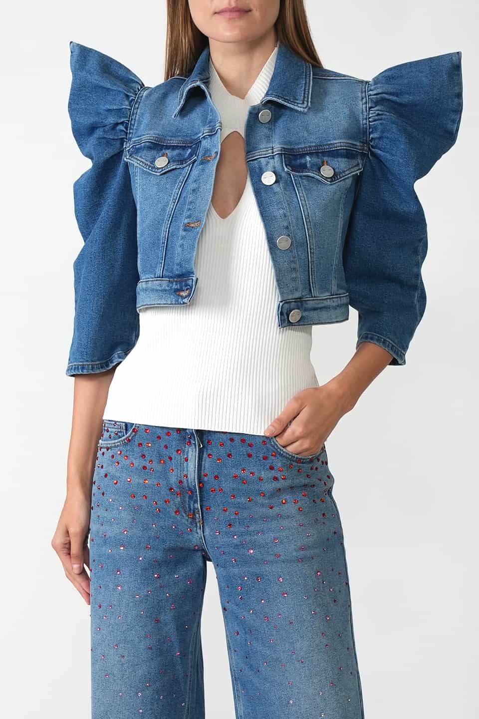 Thumbnail for Product gallery 3, Crop Denim Jacket